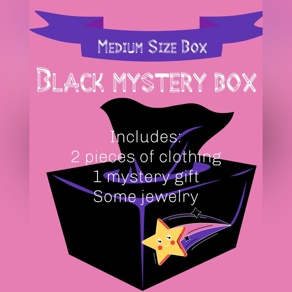 Black Mystery Box with Clothing and Jewelry